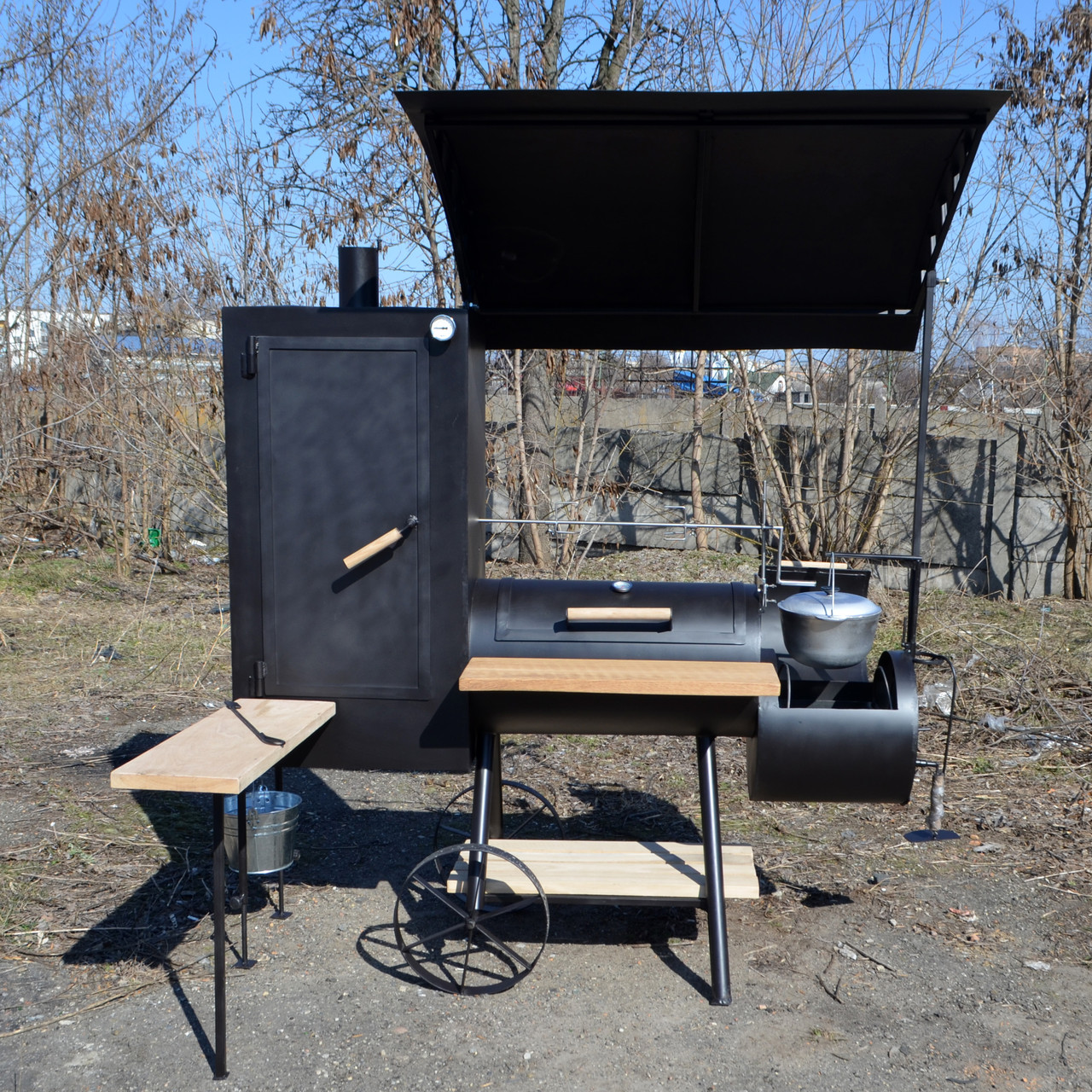 Коптильня гарячого та холодного копчення БОМБА з квадратною камерою, фото 1