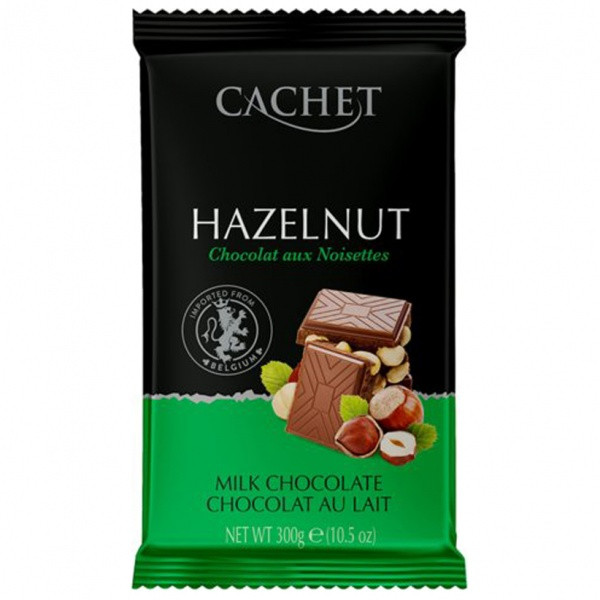 Шоколад молочний CACHET (КАШЕТ) 32% какао з фундуком (лісовий горіх) 300 г Бельгія