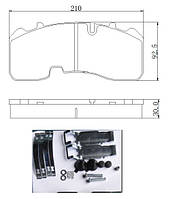 Колодки тормозные BPW ECO+ 211*93 (с вырезом под датчик WVA29165)