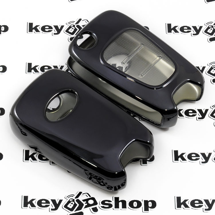 Чехол (черный, полиуретановый) для выкидного ключа KIA (КИА), кнопки с защитой - фото 2 - id-p926590543