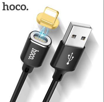 Кабель Hoco U28 Magnetic Lightning-USB 1m Black