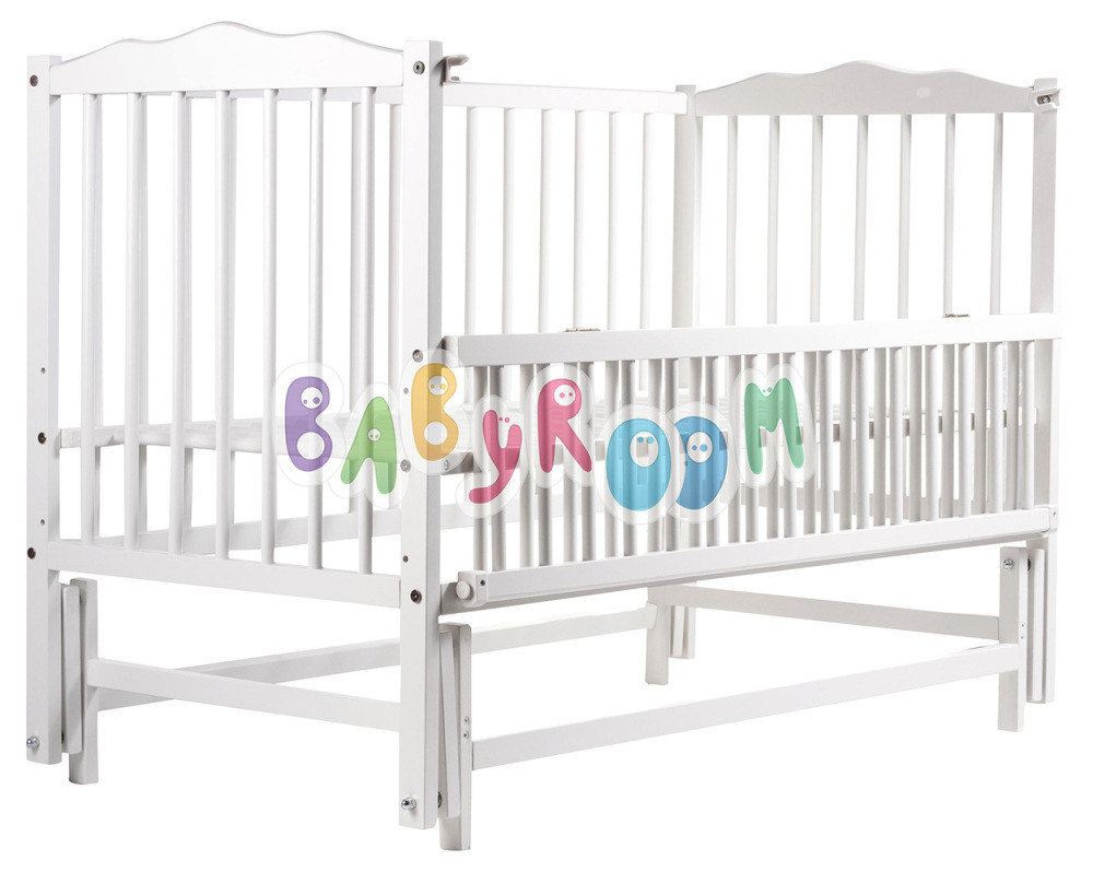 Кровать Babyroom Веселка DVMO-2 маятник, откидной бок бук белый - фото 2 - id-p926643601