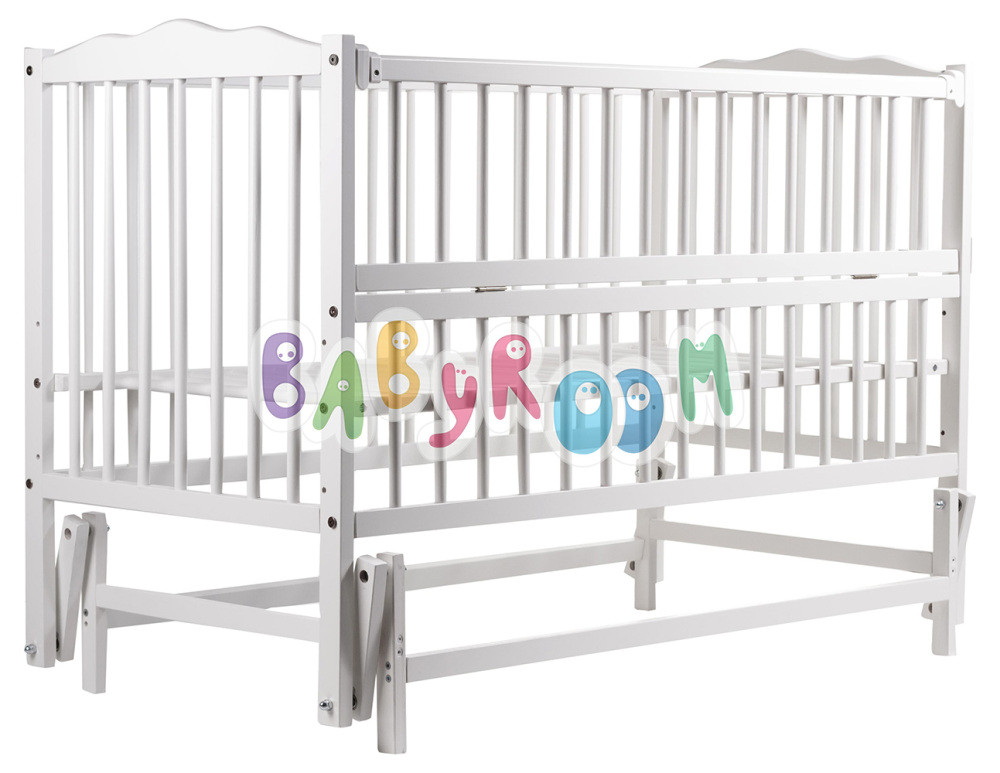 Кровать Babyroom Веселка DVMO-2 маятник, откидной бок бук белый - фото 3 - id-p926643601