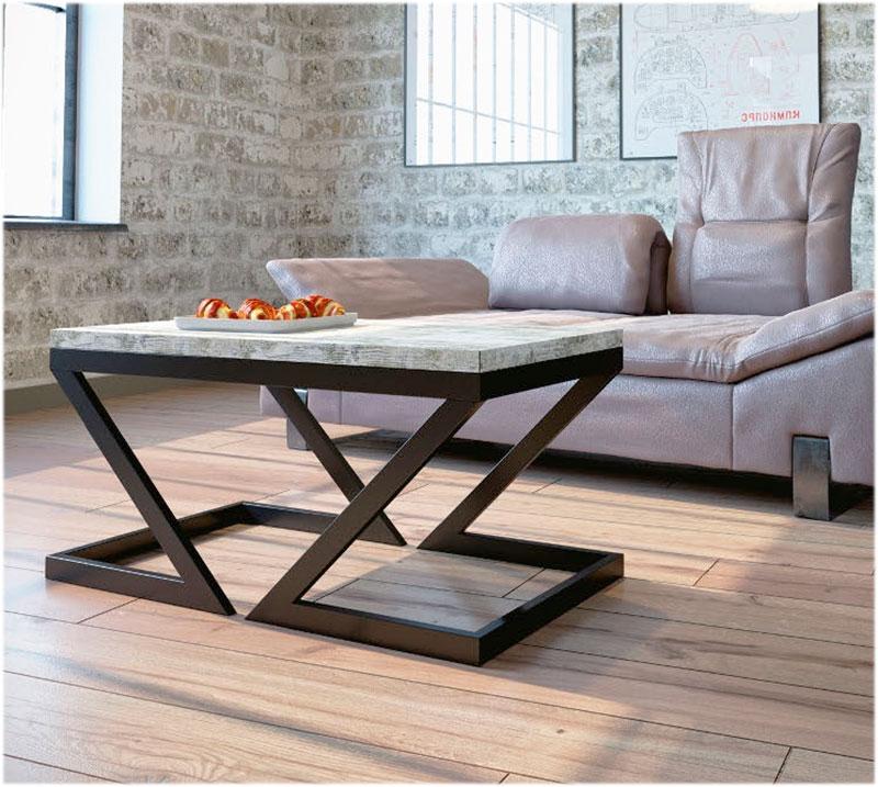 Стіл журнальний Зет Лофт, вибір кольору каркаса та стільниці, стиль Loft, Метал-Дизайн, фото 1