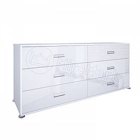 Комод 6Ш у спальню Белла Білий Глянець Міромарк
