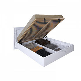 Двоспальне ліжко Профіль 160х200 з підйомним механізмом у спальню Белла Білий Глянець Міромарк