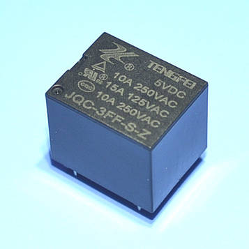 Реле 5V 1група JQC-3FF-1C (10А 240V) 5pin on-on, Tengfei