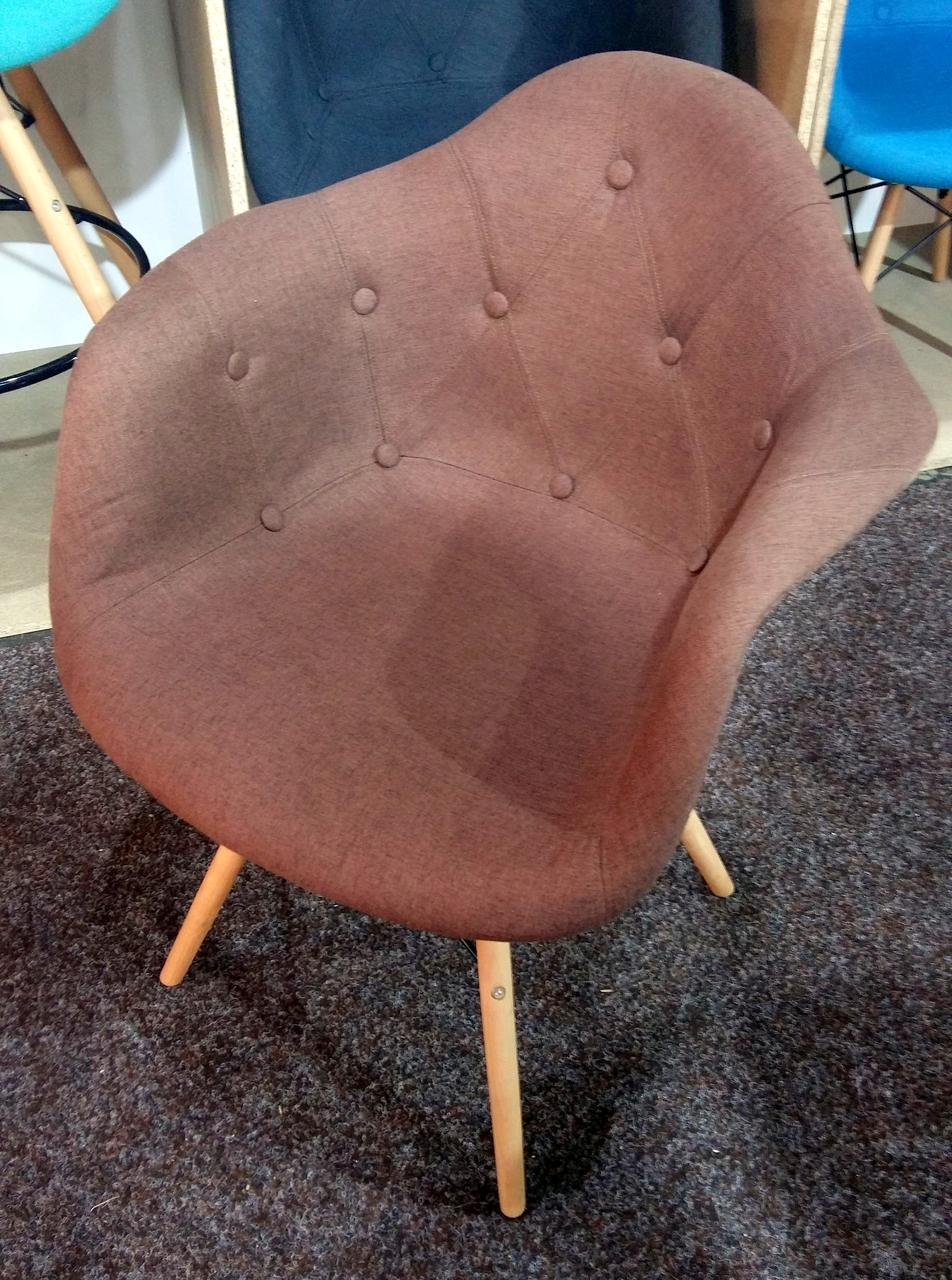 Крісло в скандинавському стилі Leon Soft віскоза Onder Mebli, колір коричневий К-10