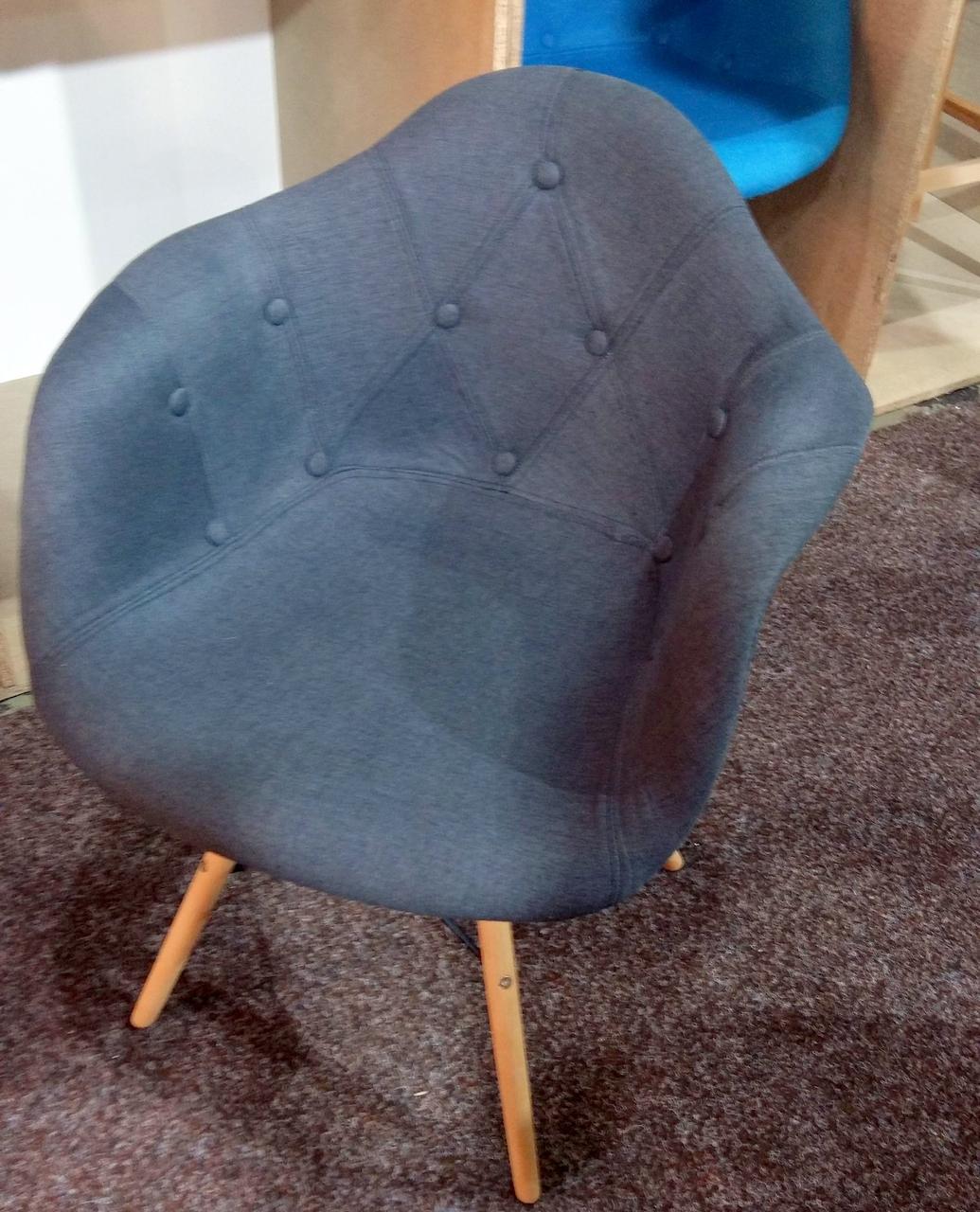 Крісло в скандинавському стилі Leon Soft віскоза Onder Mebli, колір антрацит К-8