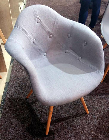 Крісло в скандинавському стилі Leon Soft шерсть Onder Mebli ,колір сірий  W-16, фото 2