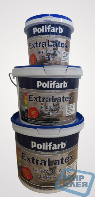 Фарба водно-дисперсійна Поліфарб Екстра Латекс 4,2 кг. (Polifarb Extra Latex)