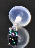 Лабрет, пірсинг з цирконом темний хамелеон, фото 1