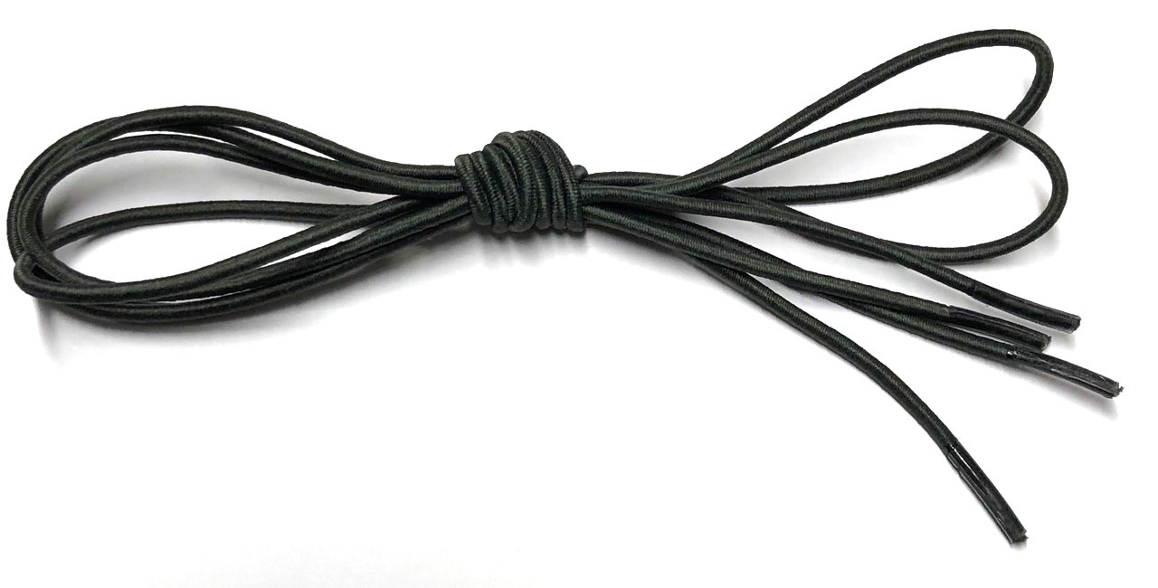 Шнурки резиновые для обуви (120см) круглые, цвет темный-хаки, Ø 3мм (ID ...