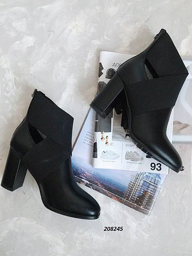 Ботильоны женские на широком устойчивом каблуке, ботинки демисезонные ...