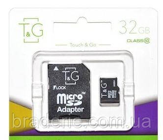 Картка пам'яті з адаптером T&G micro SDHC Class 10 32Gb 