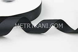 Стрічка репсова 25 мм чорного кольору, бобіна 91 м. No ЛР-0039