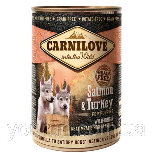 CarniloveDog (Карнилав) Консерви для цуценят з лососем та індичкою 400 гр