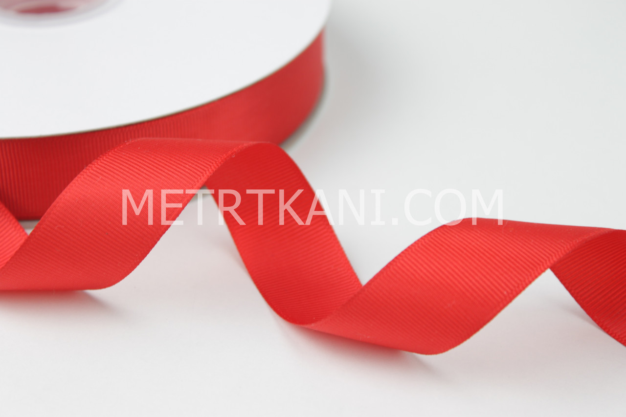 Стрічка репсова 25 мм червоного кольору, бобіна 91 м. № ЛР-0026, фото 1