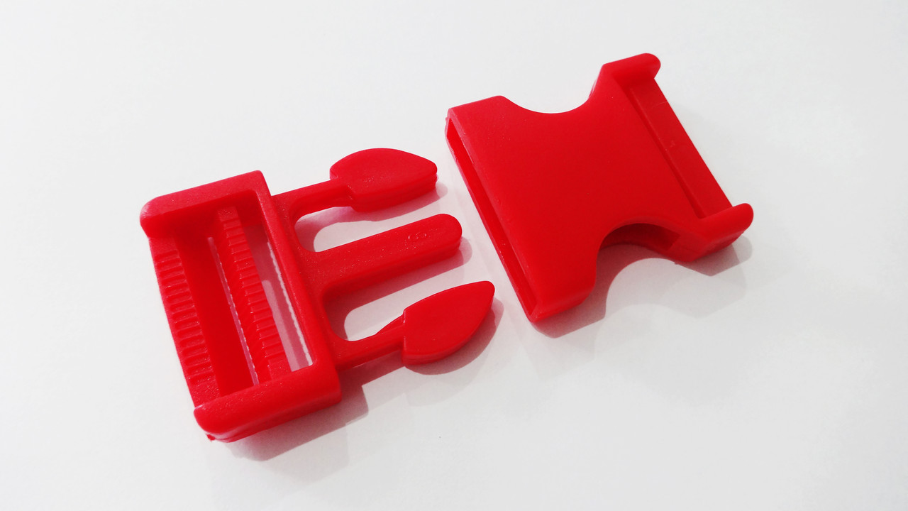 Фастекс пластиковий карабін 3 см червоний, фото 1