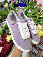 Стильные кеды кроссовки детские подростковые замшевые лилового цвета весна лето размер 32 - 41