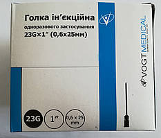 Голки ин'єкційні Vogt Medical G-23 (0,6х25 мм) / 100 шт.