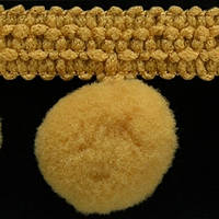 Тасьма з помпонами 20 мм Гірчиця (декоративна)