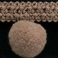 Тасьма з помпонами 20 мм ТЕМНИЙ БЕЖ (декоративна)