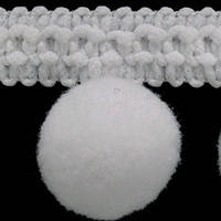 Тасьма з помпонами 20 мм БІЛА (декоративна)