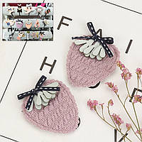 Полуниця, Бант, Декор, Скрапбукінг, Заготівля для заколки, резинки, Колір: фіолетовий, 5 см x 4 см