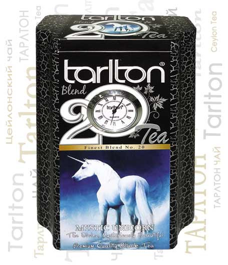Чай чорний листовий Тарлтон FBOP1 Mystic Unicorn Tarlton з типсами 200 г у бляшанці з годинником