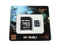 Картка пам'яті з адаптером Hi-Rali micro SDHC 16 Gb  