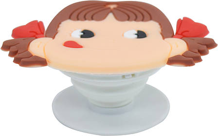 Попсокет Popsocket (Тримач для телефона) Unipha ART610 3D Дівчинка Коричневий (299493), фото 3