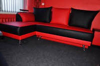Кожзаменитель мебельный для обивки мягкой мебели стульев кресел Польша ширина 140 см сублимация 4007 красный