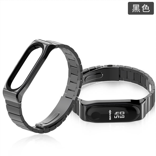 Ремінець Xiaomi Mi Band 4 / 3 MiJobs Metal Pro металевий велика ланка Чорний 1784P
