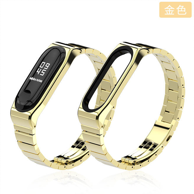 Ремінець Xiaomi Mi Band 4 / 3 MiJobs Metal Pro металевий велика ланка Золотий 1784P