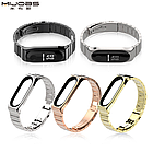 Ремінець Xiaomi Mi Band 4 / 3 MiJobs Metal Pro металевий велика ланка Золотий / Рожевий 1784P, фото 6