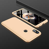 Чехол GKK 360 для Xiaomi Redmi Note 6 Pro бампер оригинальный Gold