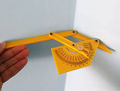 Кутомір будівельний, малий пластиковий вимірювач кута з фіксатором