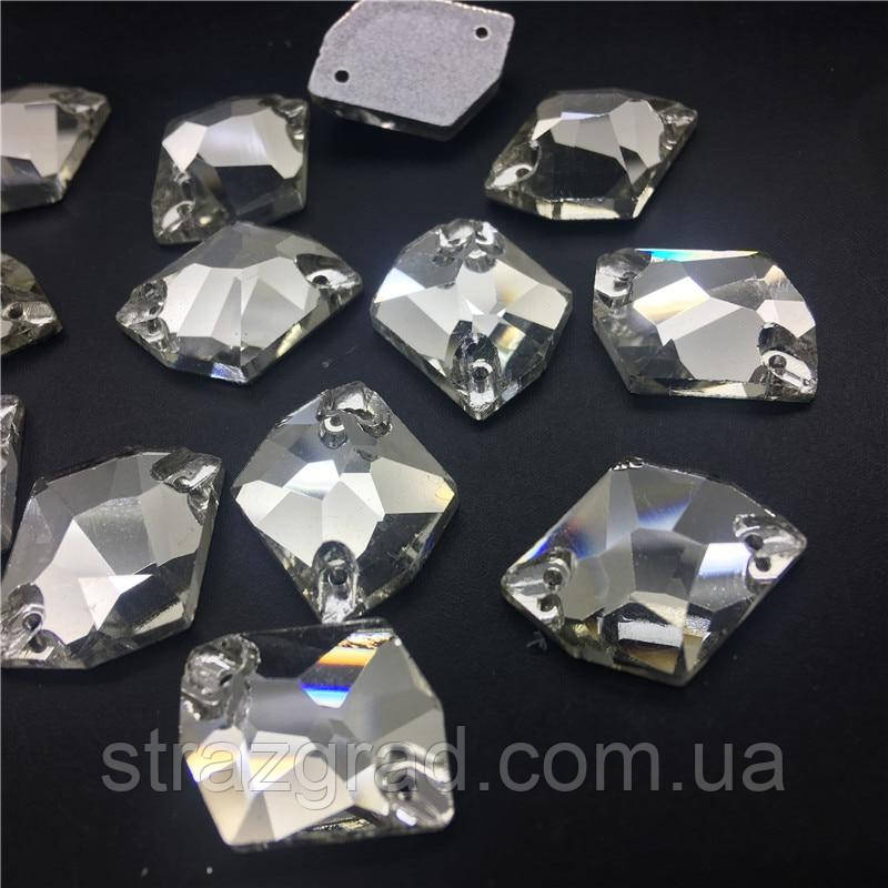 14х17мм. Космік (ламний ромб). Стрази пришивні. Crystal. Стекло