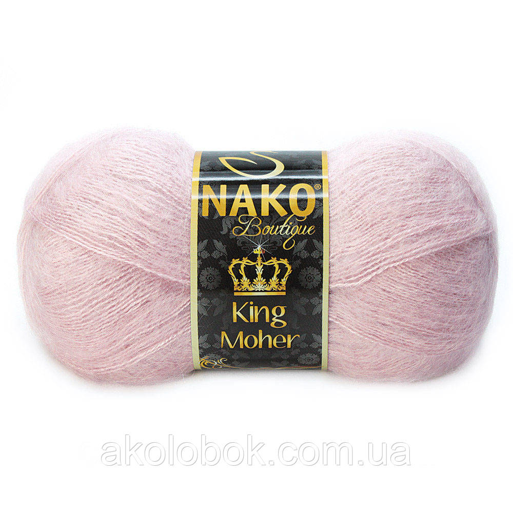 Турецька пряжа для в'язання NAKO King Moher (Кінг мохер) 10639 світло - рожевий