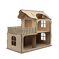 Кукольный домик с балконом МДФ, 58х31х53см.