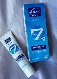 Сильний дезодорант проти поту без запаху Vebix Deo Cream Max 7 Вебікс део крем 7 днів 15 мл тривалої дії
