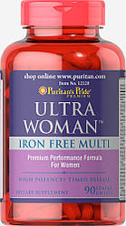 Вітаміни для жінок Puritan's Pride Ultra Woman Daily Multi Iron Free 90 caps