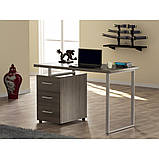 Письмовий стіл Loft-design L-27 хром 1200х600х750 мм з тумбочкою лдсп горіх-модена, фото 7