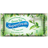 Вологі серветки (Green tea) 15шт - Superfresh