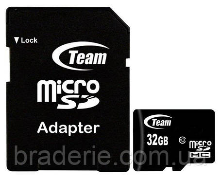 Картка пам'яті з адаптером Team micro SDHC 32Gb Class 10, фото 2