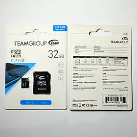 Картка пам'яті з адаптером Team micro SDHC 32Gb Class 10