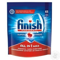 Засіб Finish Powerball All in one для миття посуду в посудомийних машинах у таблетках 65 шт.