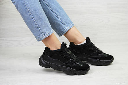 Модні жіночі кросівки Adidas Yeezy 500,чорні 36р, фото 2