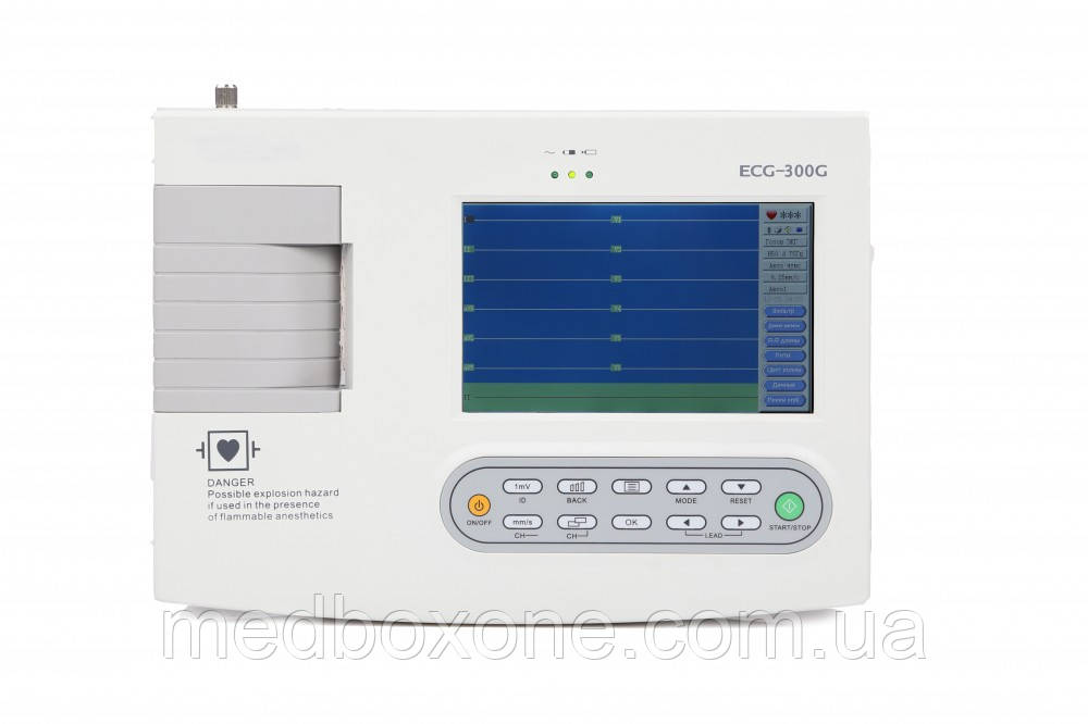 Электрокардиограф цифровой ECG-300G 3-канальный - фото 1 - id-p642086327